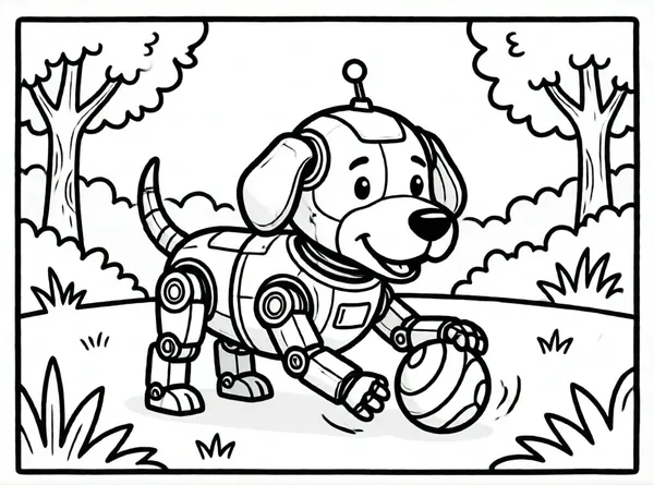 perro robot jugando pelota