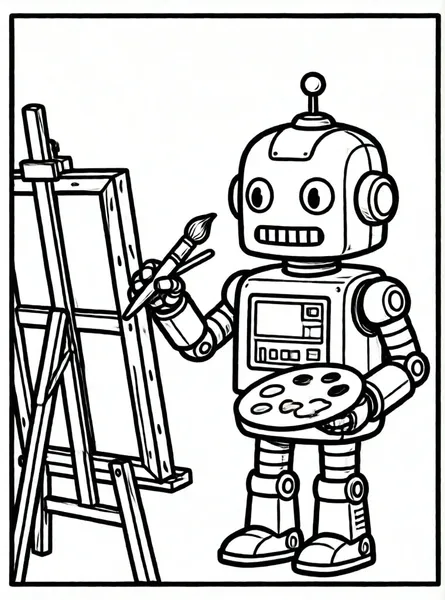 robot pintor con pincel