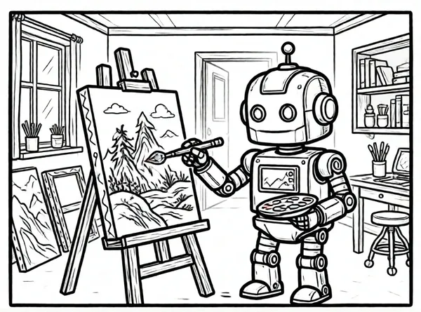robot pintor con pincel