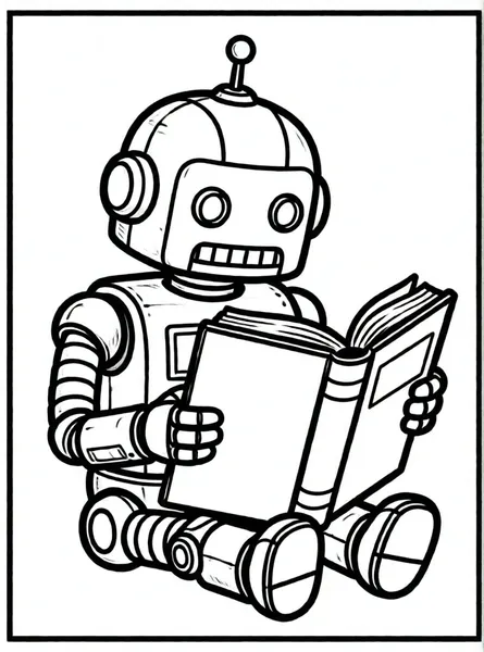 robot leyendo un libro