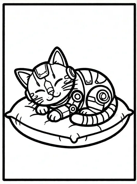gato robot durmiendo