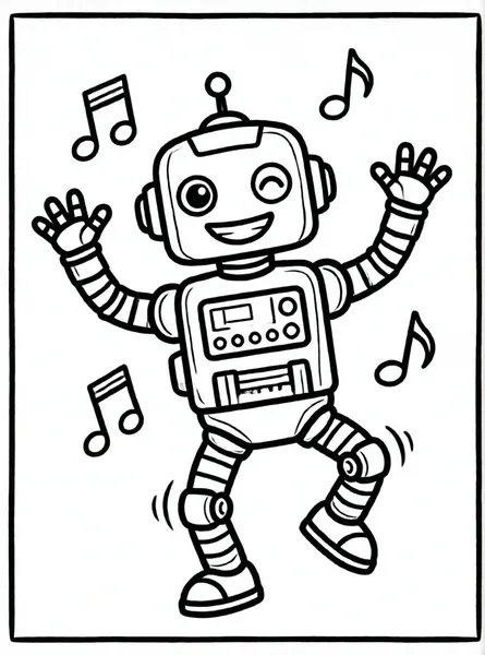 robot bailando con música