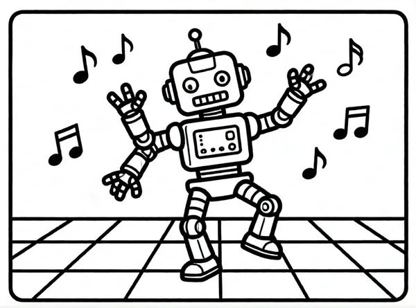 robot bailando con música