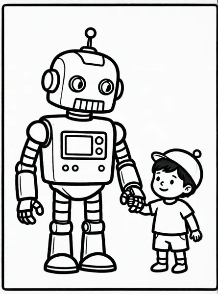 robot ayudando a niño