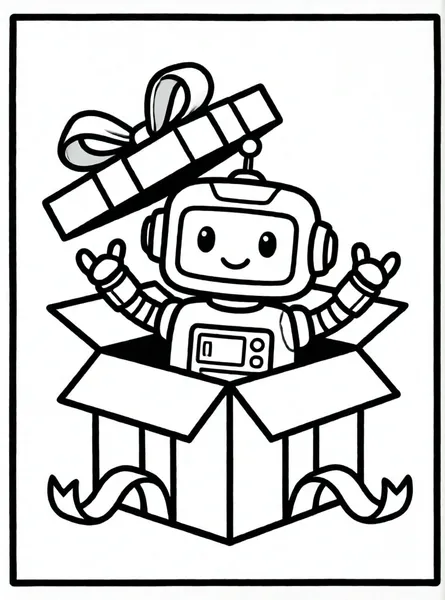 robot regalo en caja