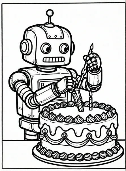 robot chef con pastel
