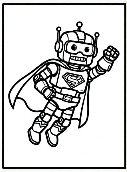 robot superhéroe con capa