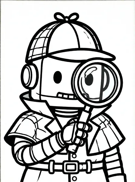 robot detective con lupa