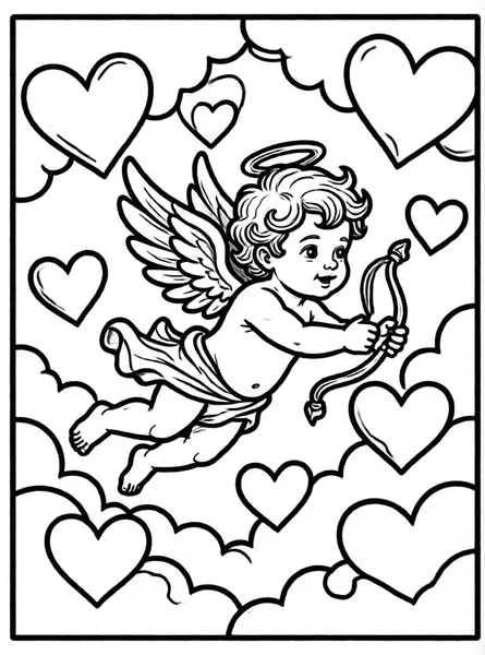 cupido volando entre nubes