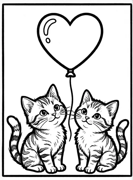 gatitos jugando con globos