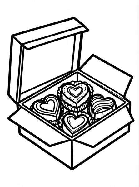 caja de bombones de corazón