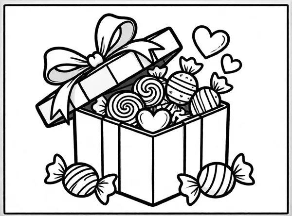 caja de bombones de corazón
