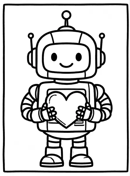 robot tierno con corazón