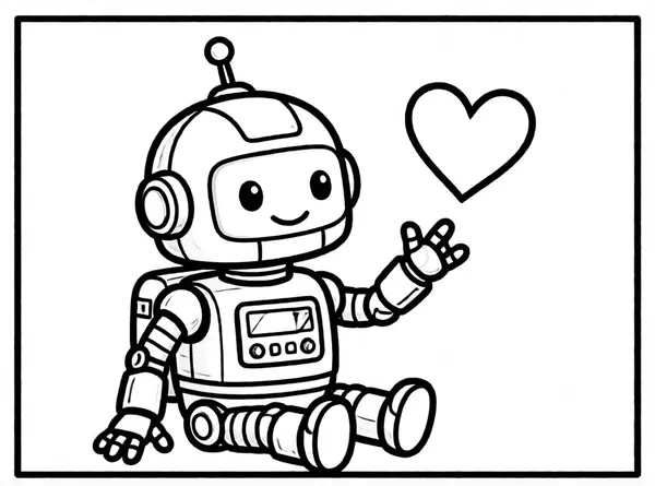 robot tierno con corazón