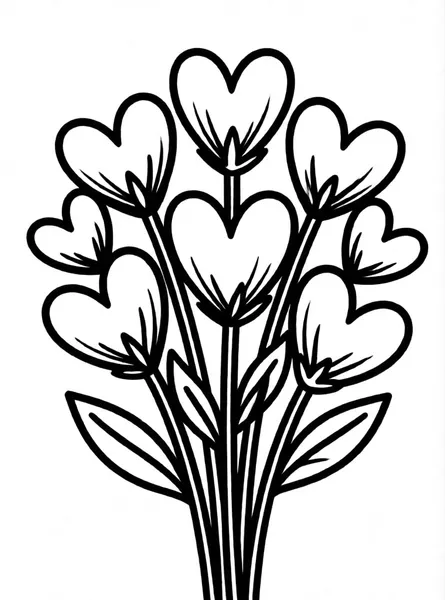 ramo de flores de corazón