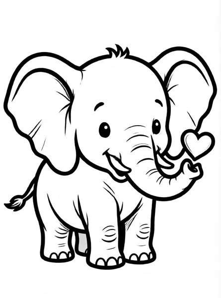 elefante tierno con corazón