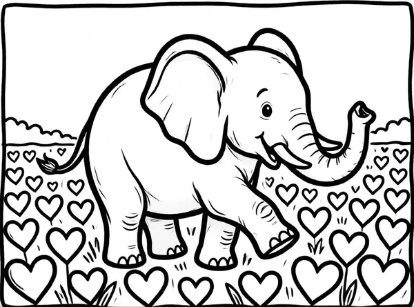 elefante tierno con corazón