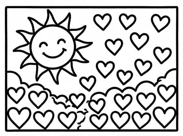sol con gafas corazón