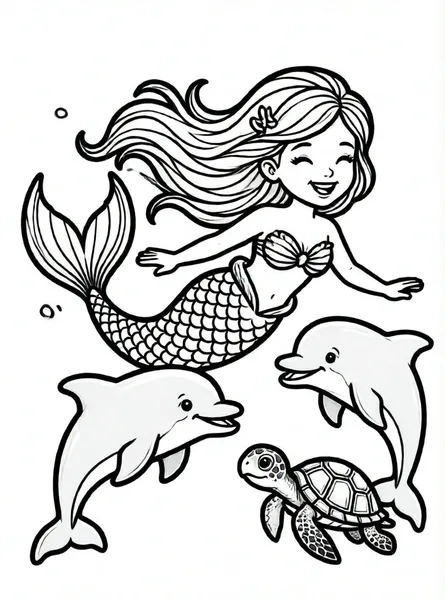 sirena amiga bajo el mar