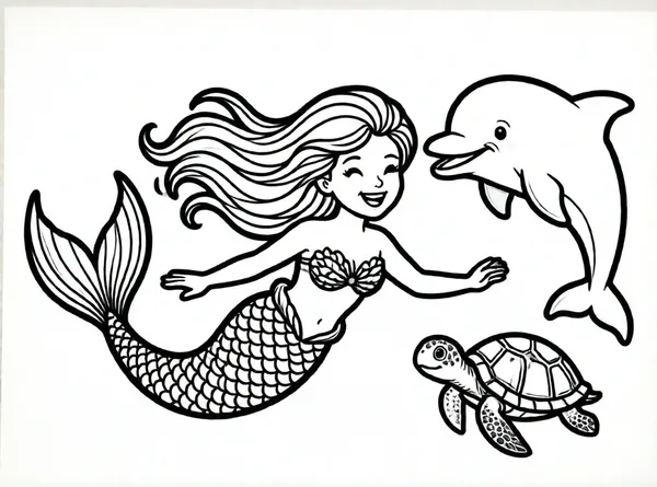 sirena y sus amigos marinos