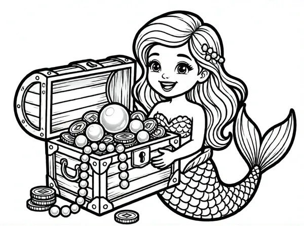 sirena y su tesoro marino