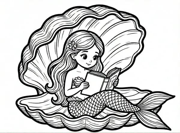 la sirena leyendo un cuento