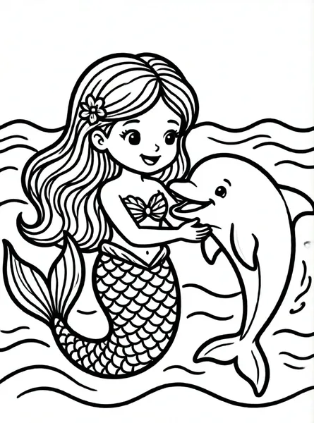 sirena y delfín sonrientes