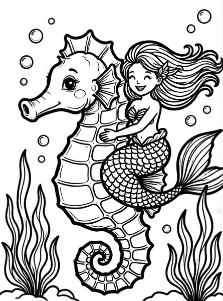 sirena y caballito de mar