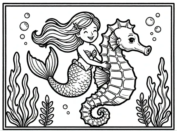 sirena y caballito de mar