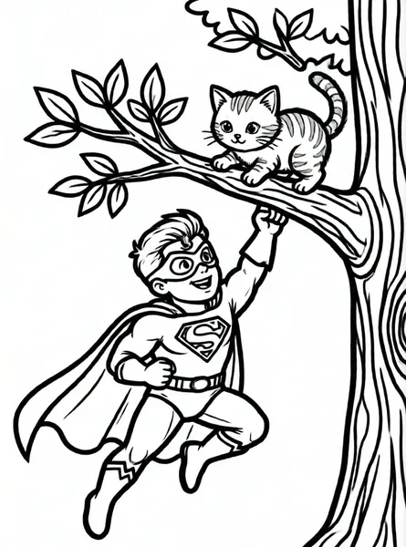 héroe salvando un gatito