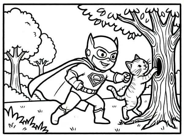 héroe salvando un gatito