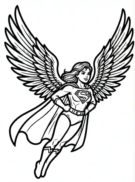 superheroina con alas de ángel