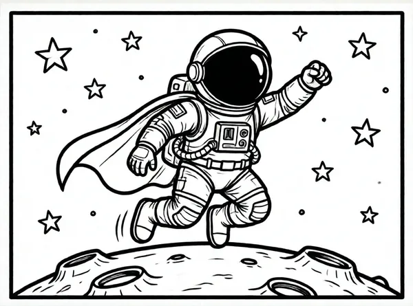 héroe astronauta en la luna