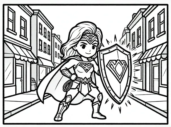 heroína con escudo de luz