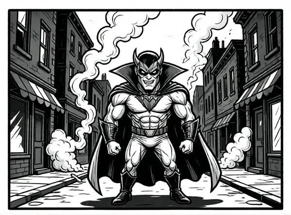 villano entre nubes de humo