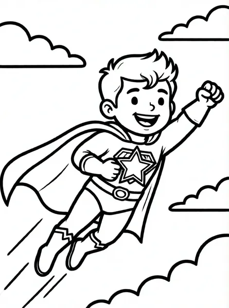superhéroe volando con su estrella