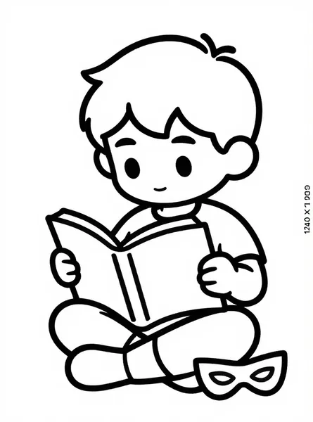 niño superhéroe leyendo su cómic