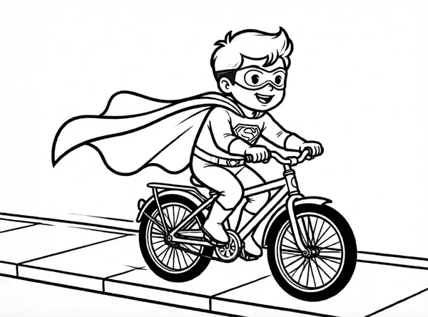 superhéroe en bicicleta