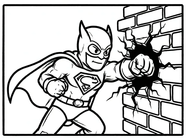 héroe rompiendo pared de ladrillos