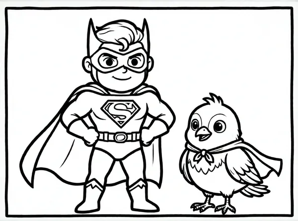 héroe con mascota voladora