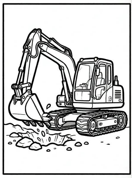 excavadora cavando un hoyo