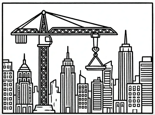 grúa construyendo un edificio