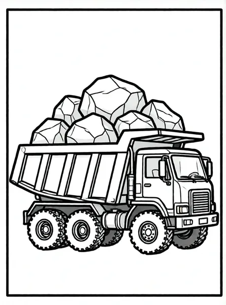 camión volquete con piedras