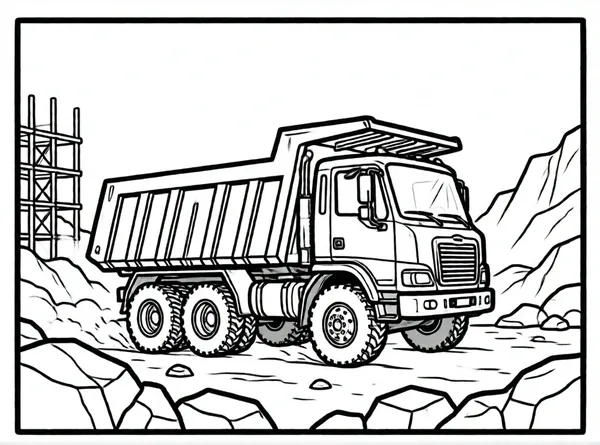 camión volquete con piedras