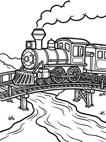 tren vapor cruzando puente madera