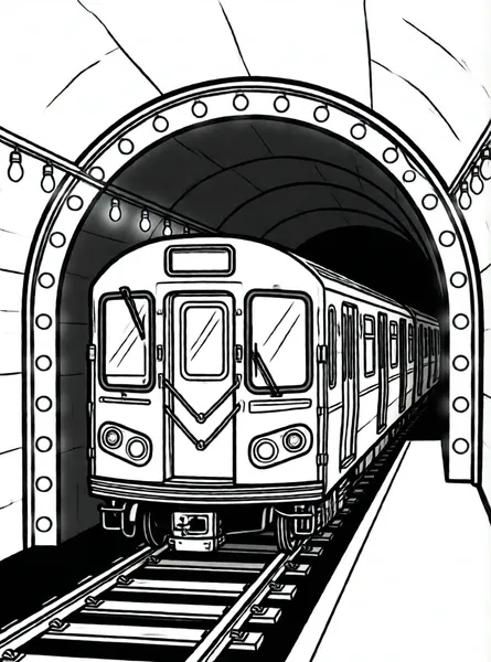 metro simpático en túnel iluminado