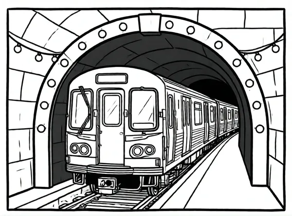 metro simpático en túnel iluminado