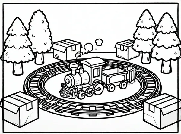 tren juguetes pista circular verde