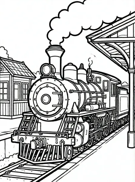 locomotora vapor humo en estación