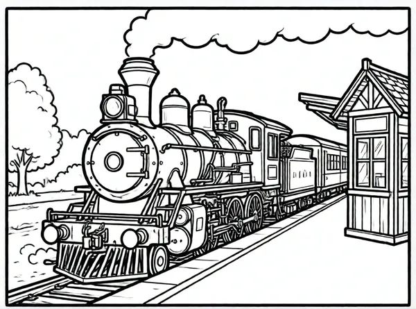 locomotora vapor humo en estación